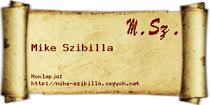 Mike Szibilla névjegykártya